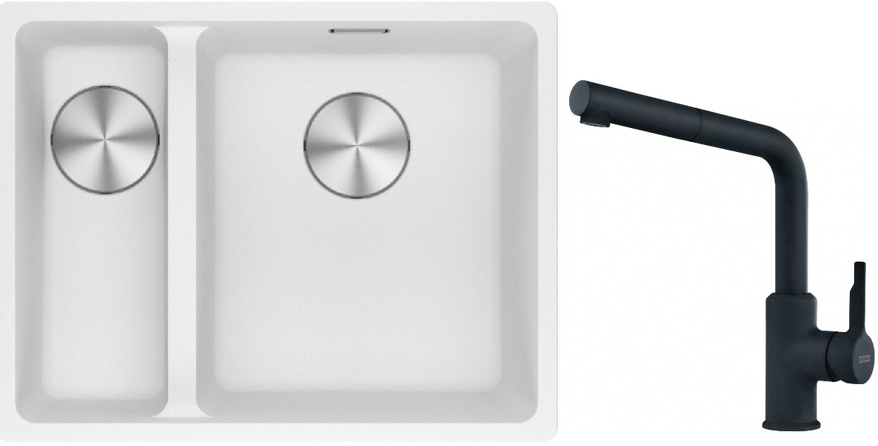 Conjunto fregadero de granito Franke Maris 125.0687.271, grifo de cocina Franke Urban 115.0627.523