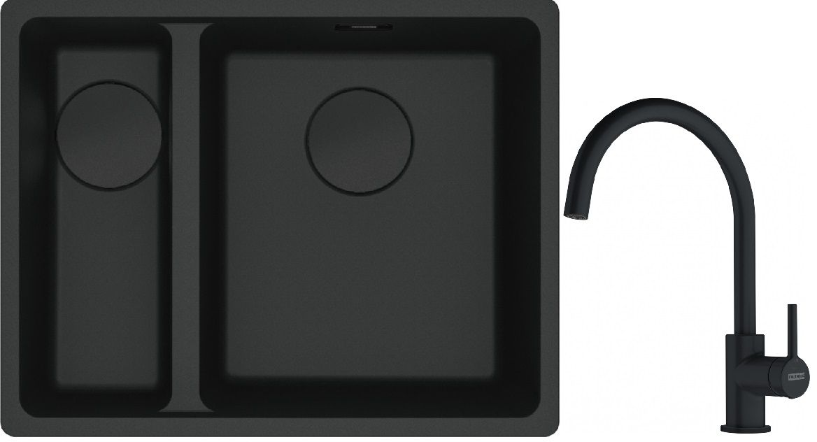 Conjunto fregadero de granito Franke Maris 125.0697.756, grifo de cocina Franke Lina 115.0626.019