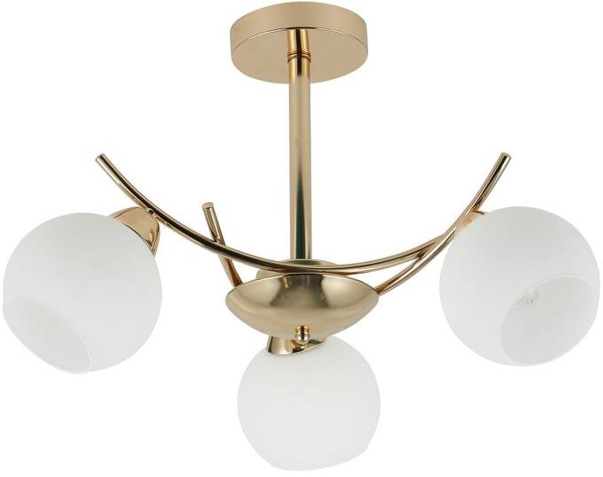 Candellux Amos lámpara de techo 3x40 W blanco-oro 33-37473