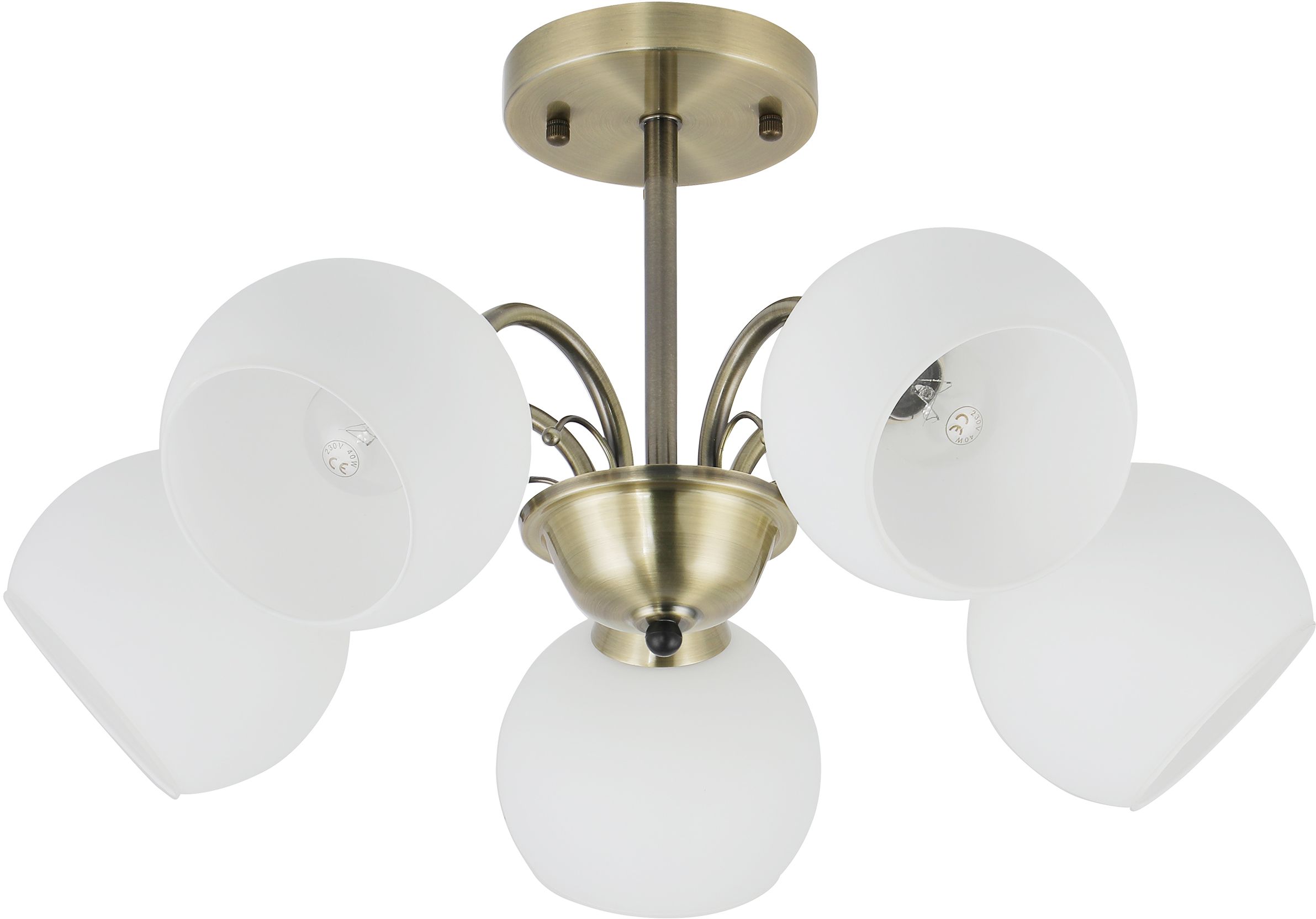 Candellux Nestor lámpara de techo 5x40 W blanco-pátina 35-34960