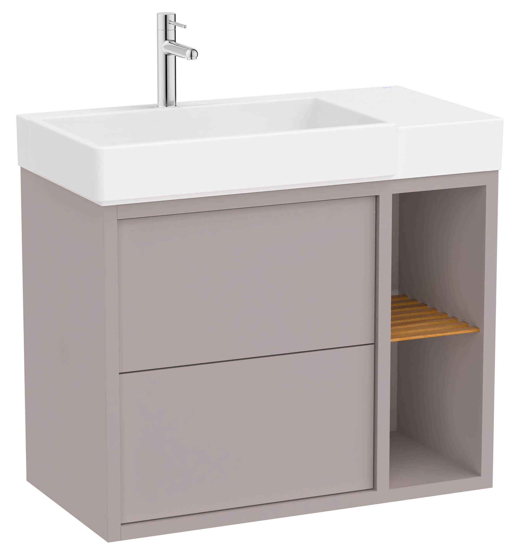 Roca Tura lavabo con mueble 80 cm gris A852028559