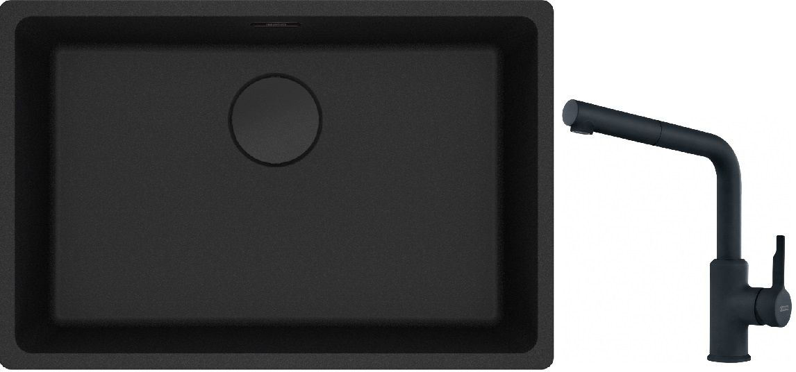 Conjunto fregadero de granito Franke Maris 125.0697.758, grifo de cocina Franke Urban 115.0627.523