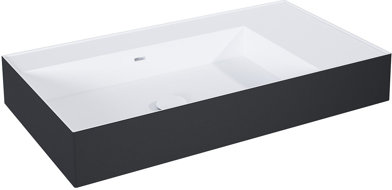 Elita Level lavabo 80.5x45.5 cm rectangular clásico blanco-negro mate RE041461216030