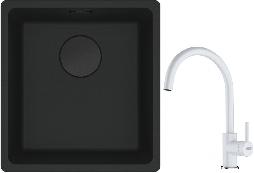 Conjunto fregadero de granito Franke Maris 125.0697.760, grifo de cocina Franke Lina 115.0626.024