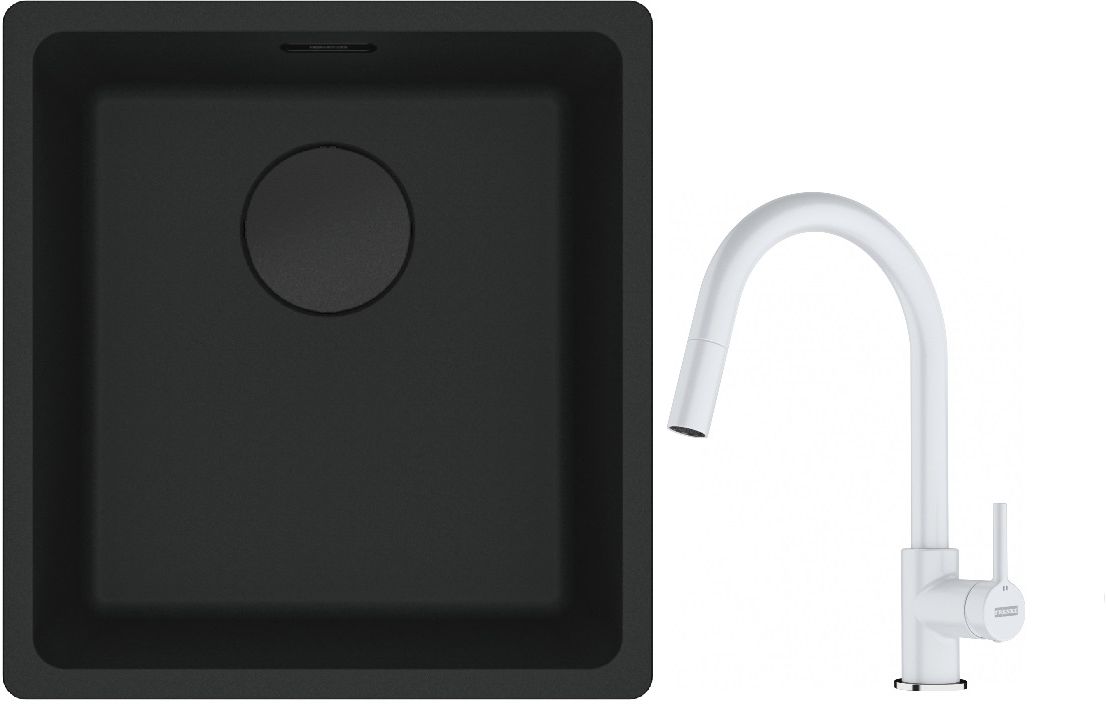 Conjunto fregadero de granito Franke Maris 125.0697.760, grifo de cocina Franke Lina 115.0626.081