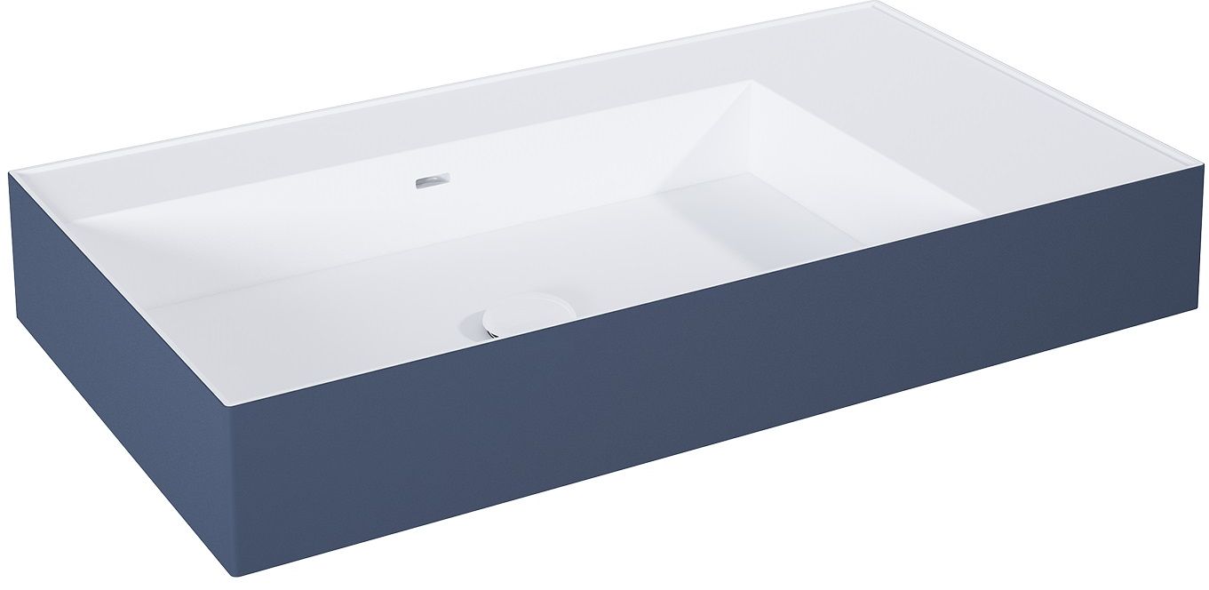 Elita Level lavabo 80.5x45.5 cm rectangular clásico blanco-azul mate RE041461216210