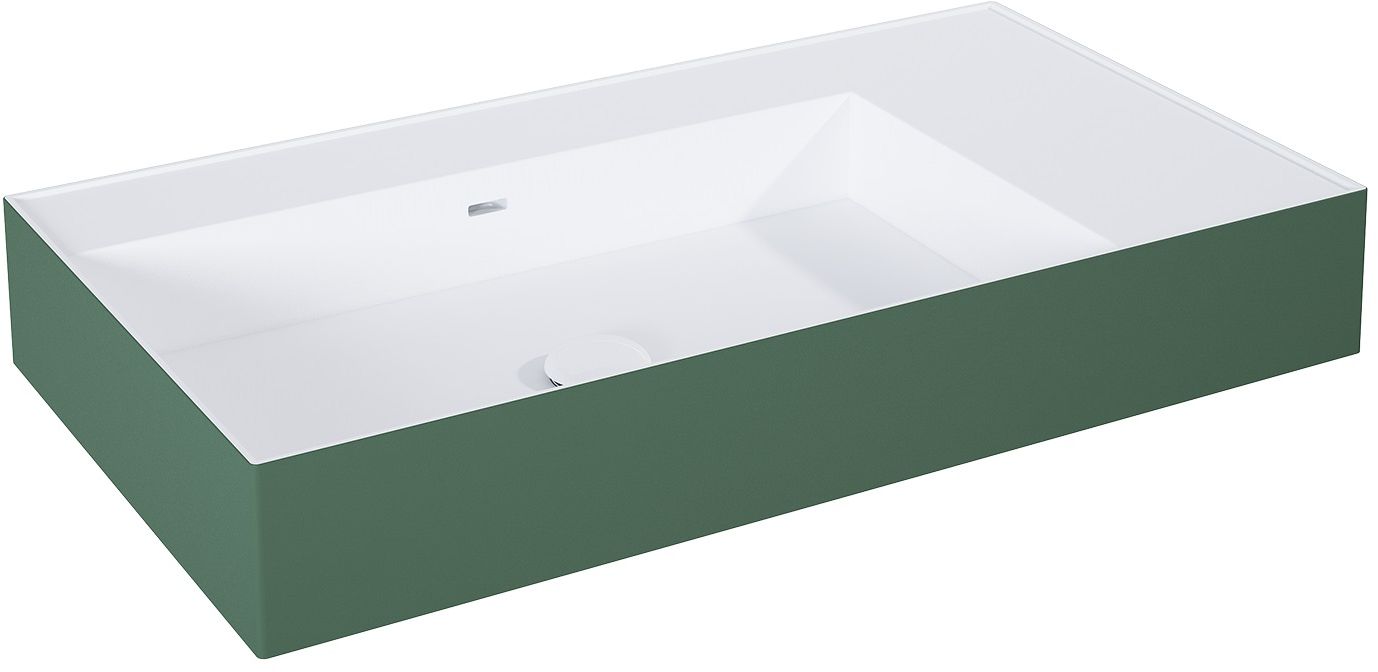 Elita Level lavabo 80.5x45.5 cm rectangular clásico blanco-verde mate RE041461216200