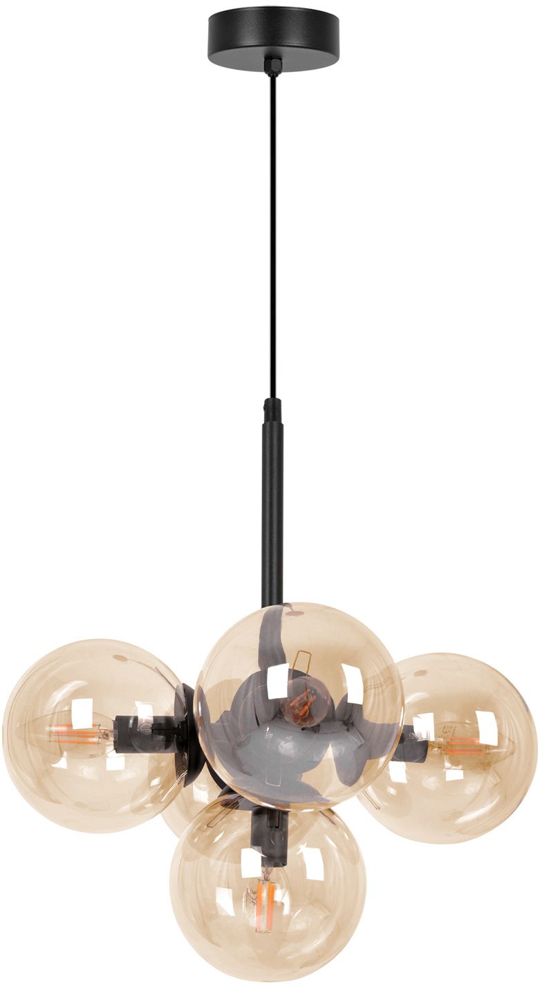 Kaja Piro lámpara colgante 5x10 W negro-ámbar K-5368