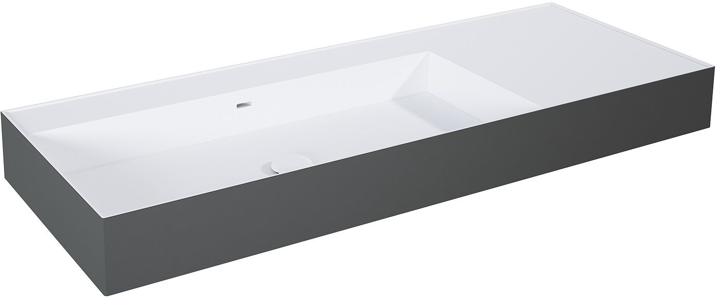 Elita Level lavabo 120.5x45.5 cm rectangular clásico blanco-antracita RE041461236180
