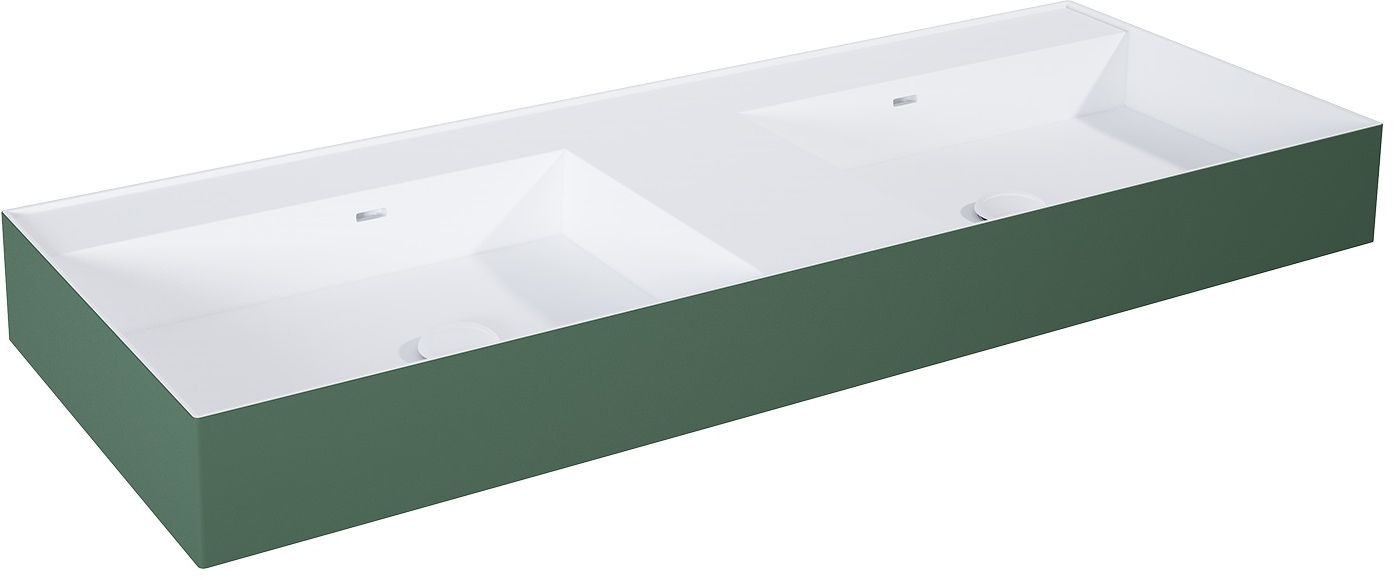Elita Level lavabo 120.5x45.5 cm rectangular clásico-doble blanco-verde RE041461246200