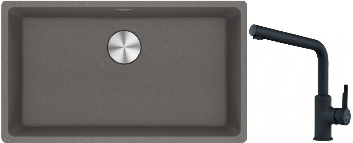 Conjunto fregadero de granito Franke Maris 125.0686.639, grifo de cocina Franke Urban 115.0627.523