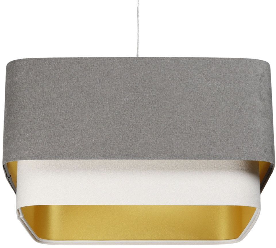 BPS Koncept Kwadro Duo Sue lámpara colgante 1x60 W blanco-oro-gris/gris ceniza KWD-014