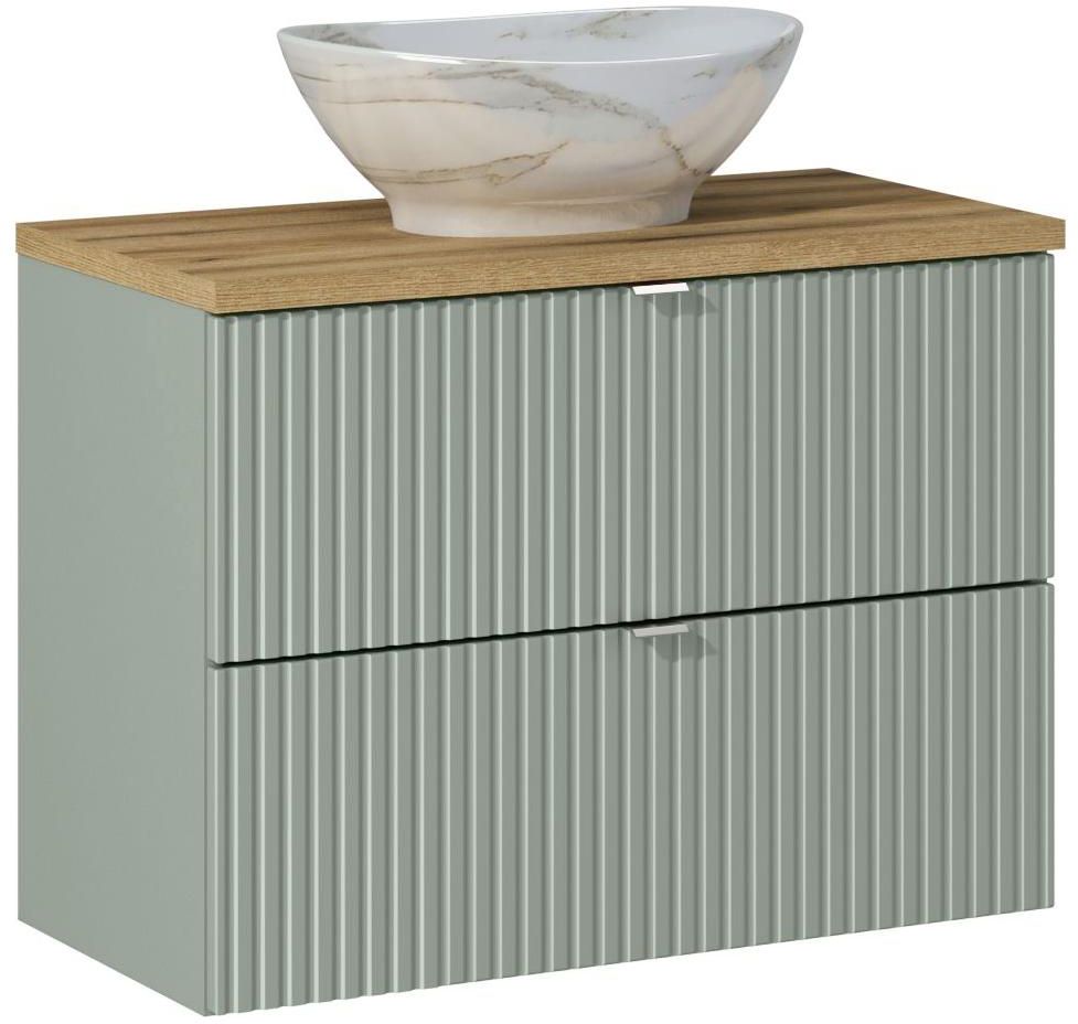 Conjunto armario Comad Line Reed Green LINE REED GREEN D 82-80-2S, lavabo Comad Pati UN-PATI-MW3, NOVA OAK A 89-80