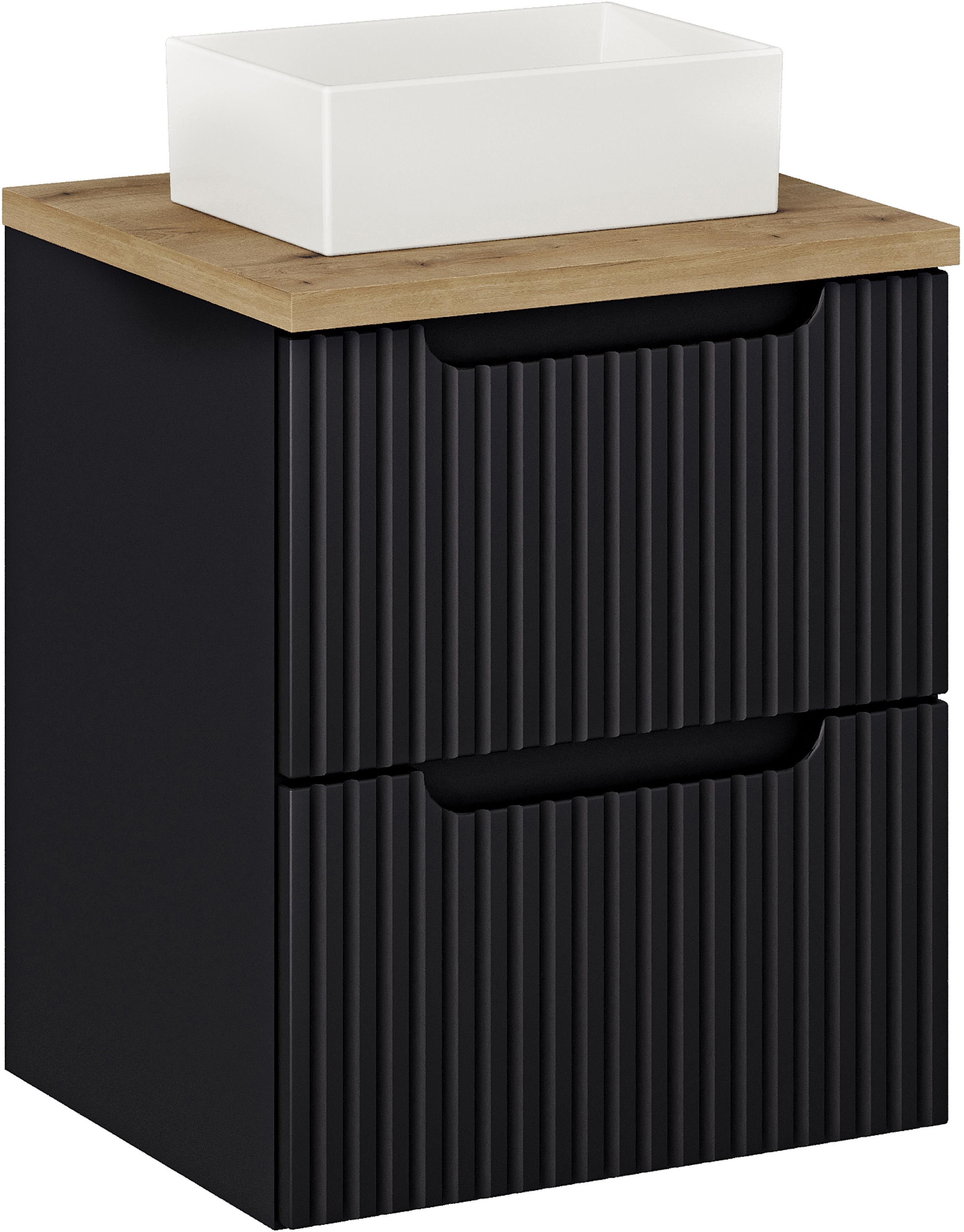 Conjunto armario Comad Nova Black NOVA BLACK D2 82-50-2S, lavabo Comad Gaja UN-GAJA35-SW 78570A(35), NOVA OAK A 89-50
