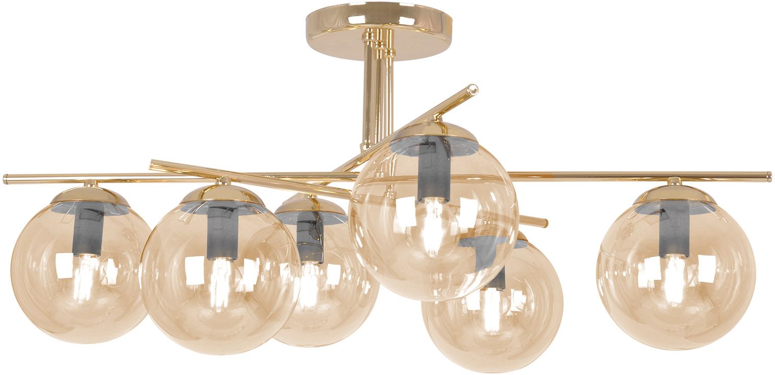 Kaja Grand lámpara de techo 6x10 W oro-ámbar K-5414