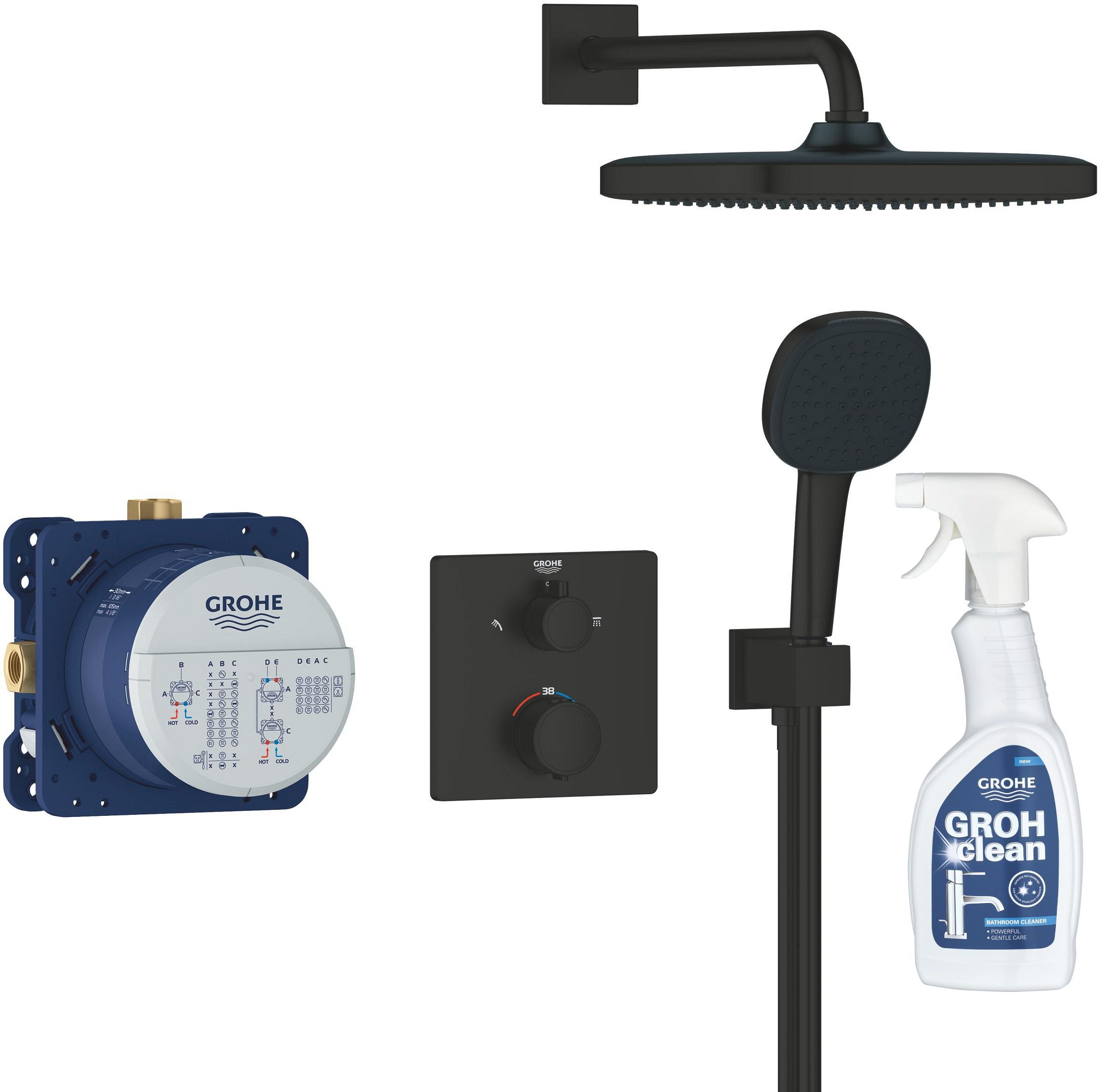 Conjunto conjunto de ducha Grohe Vitalio Comfort 348822430, limpiador para cromados Grohe 48166000