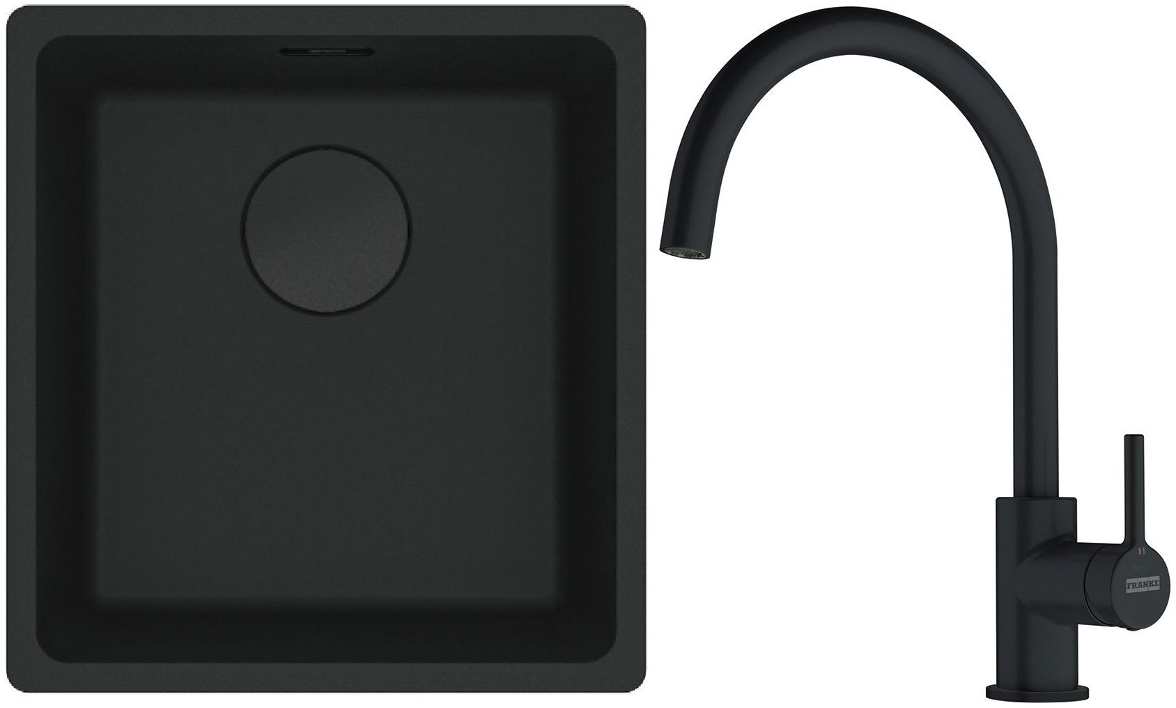 Conjunto fregadero de granito Franke Maris 125.0697.760, grifo de cocina Franke Lina 115.0626.019