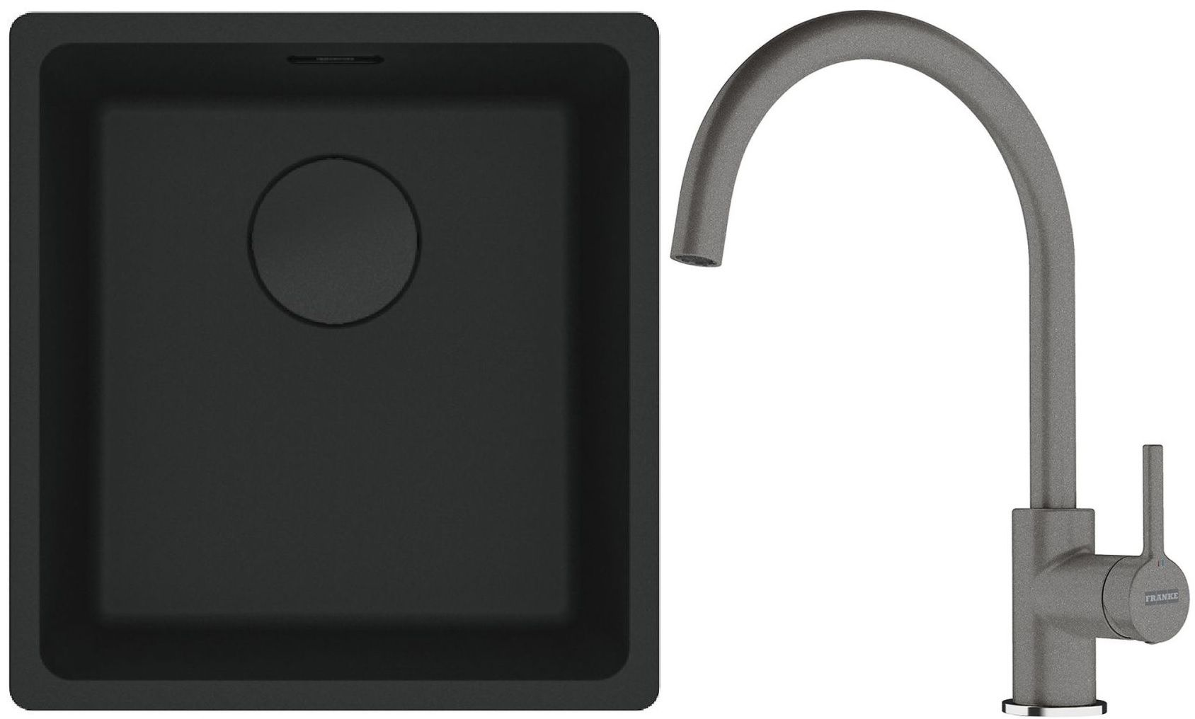 Conjunto fregadero de granito Franke Maris 125.0697.760, grifo de cocina Franke Lina 115.0626.022