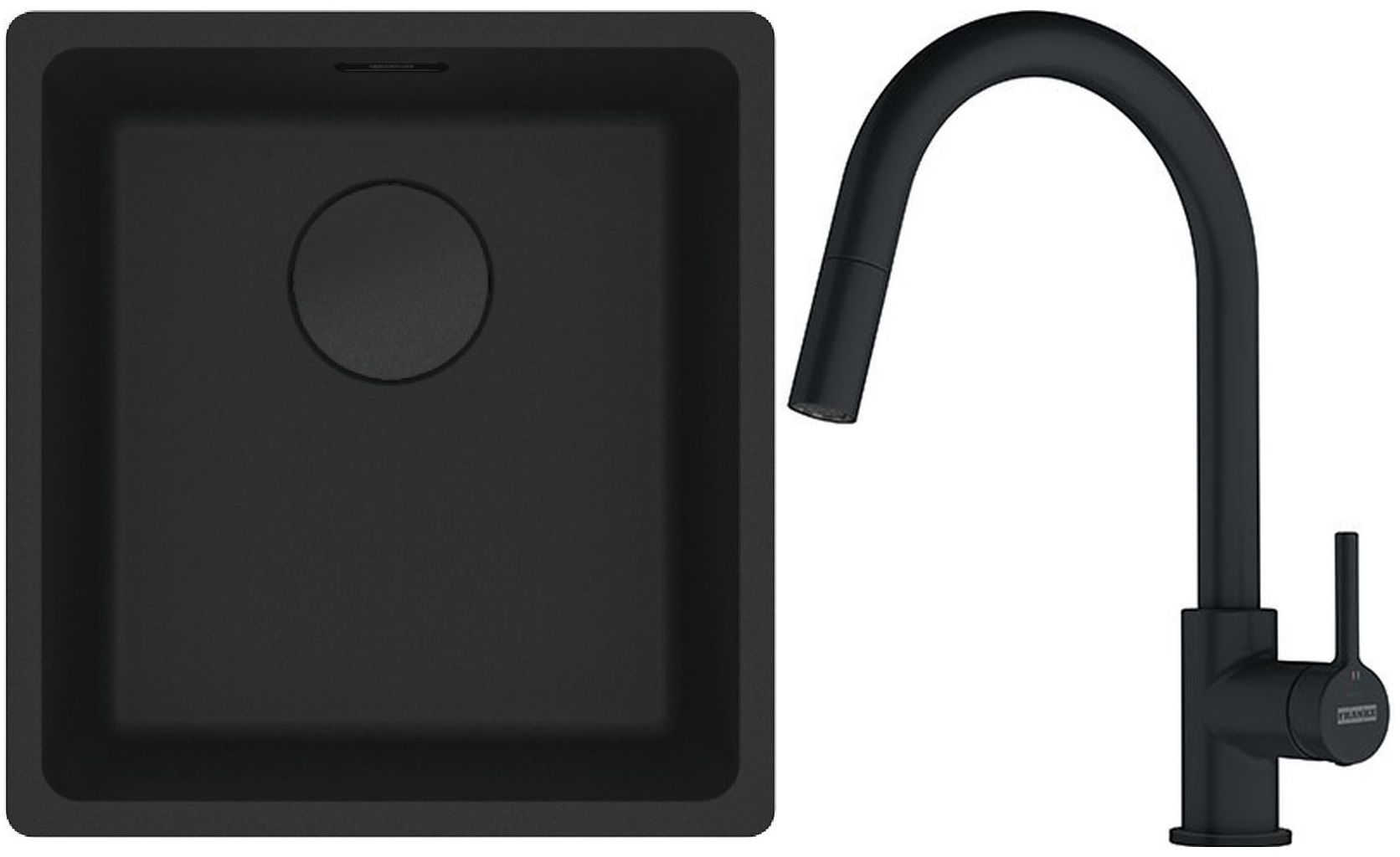 Conjunto fregadero de granito Franke Maris 125.0697.760, grifo de cocina Franke Lina 115.0626.053