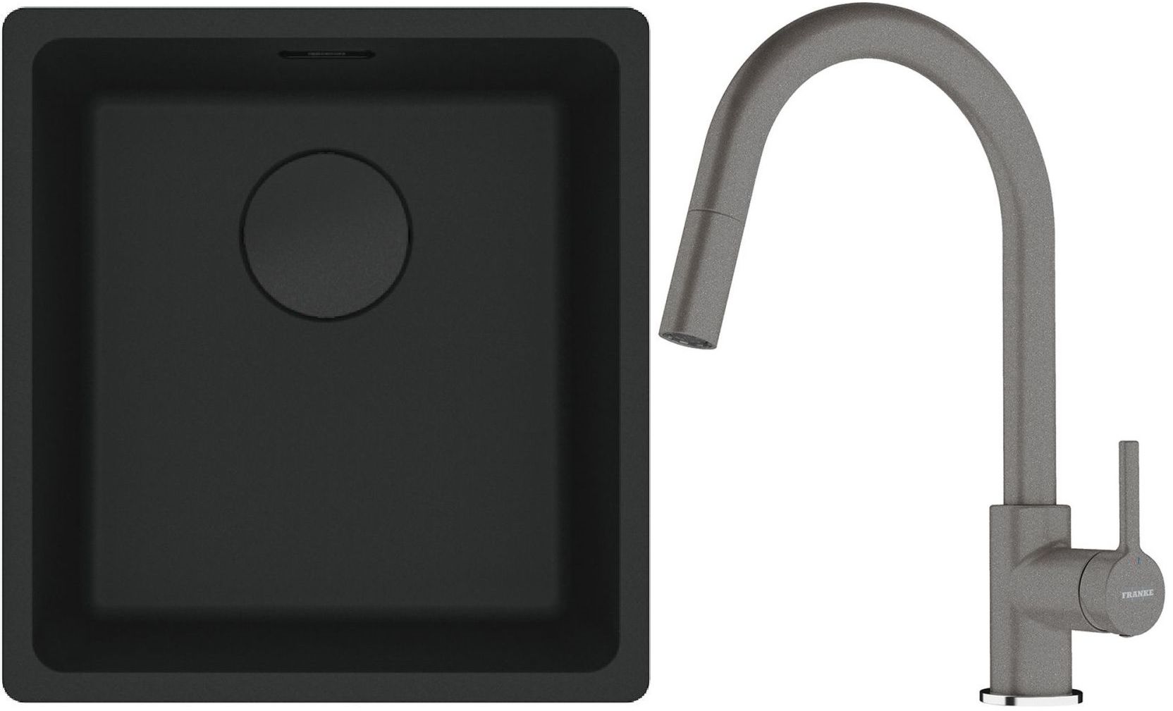 Conjunto fregadero de granito Franke Maris 125.0697.760, grifo de cocina Franke Lina 115.0626.057