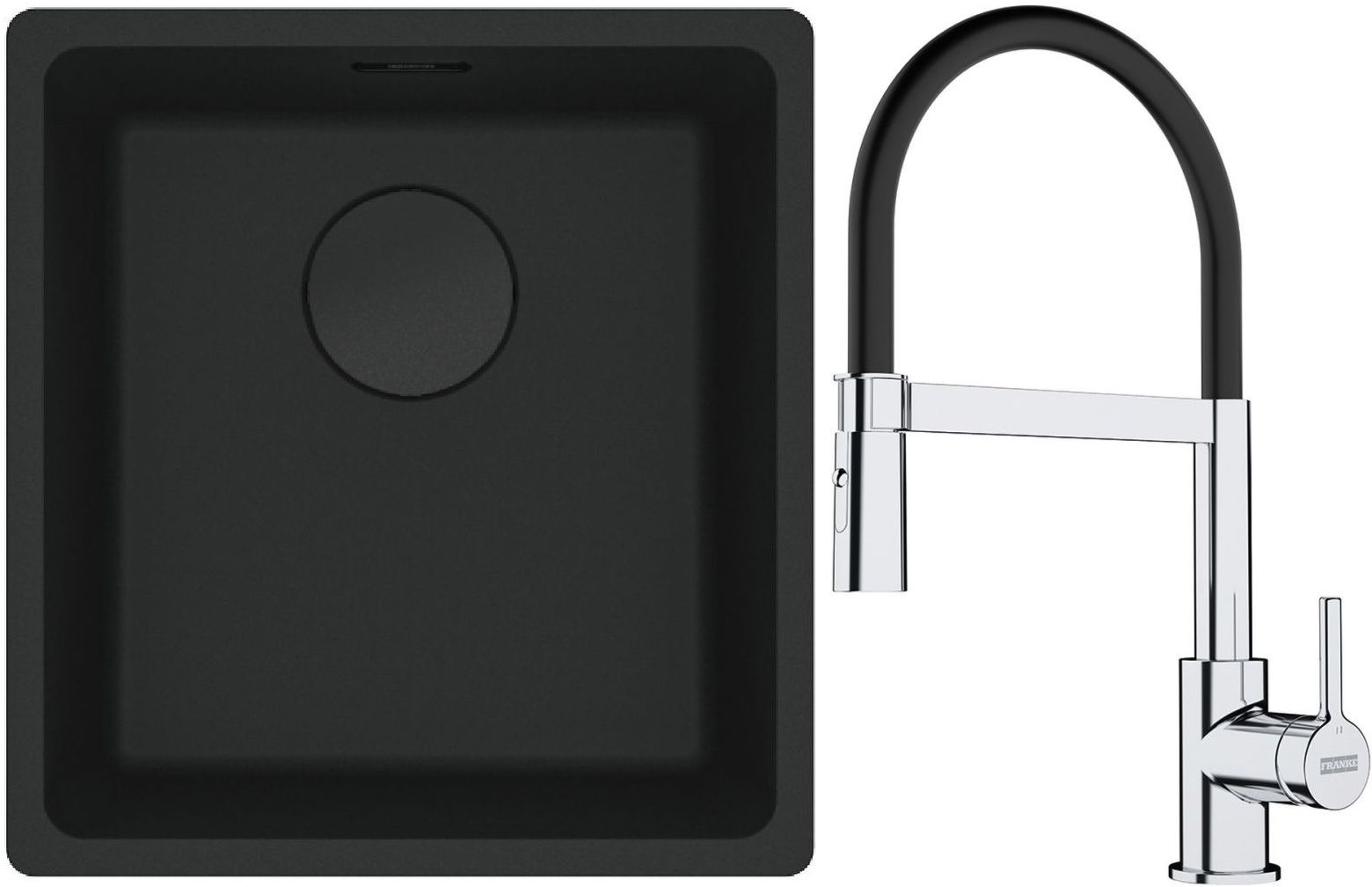 Conjunto fregadero de granito Franke Maris 125.0697.760, grifo de cocina Franke Lina 115.0626.085