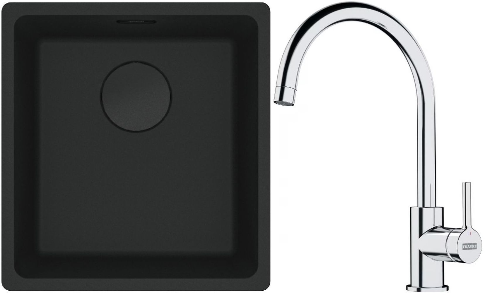 Conjunto fregadero de granito Franke Maris 125.0697.760, grifo de cocina Franke Lina 115.0693.228