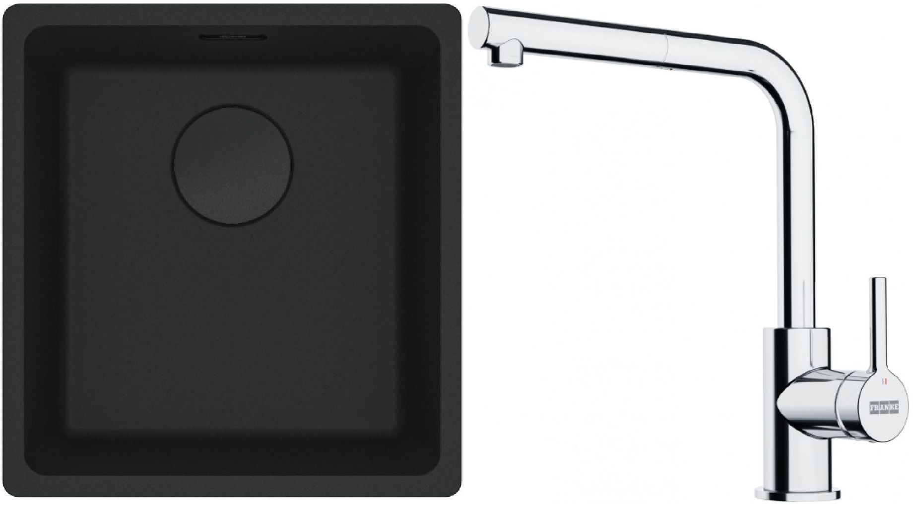 Conjunto fregadero de granito Franke Maris 125.0697.760, grifo de cocina Franke Lina 115.0712.420