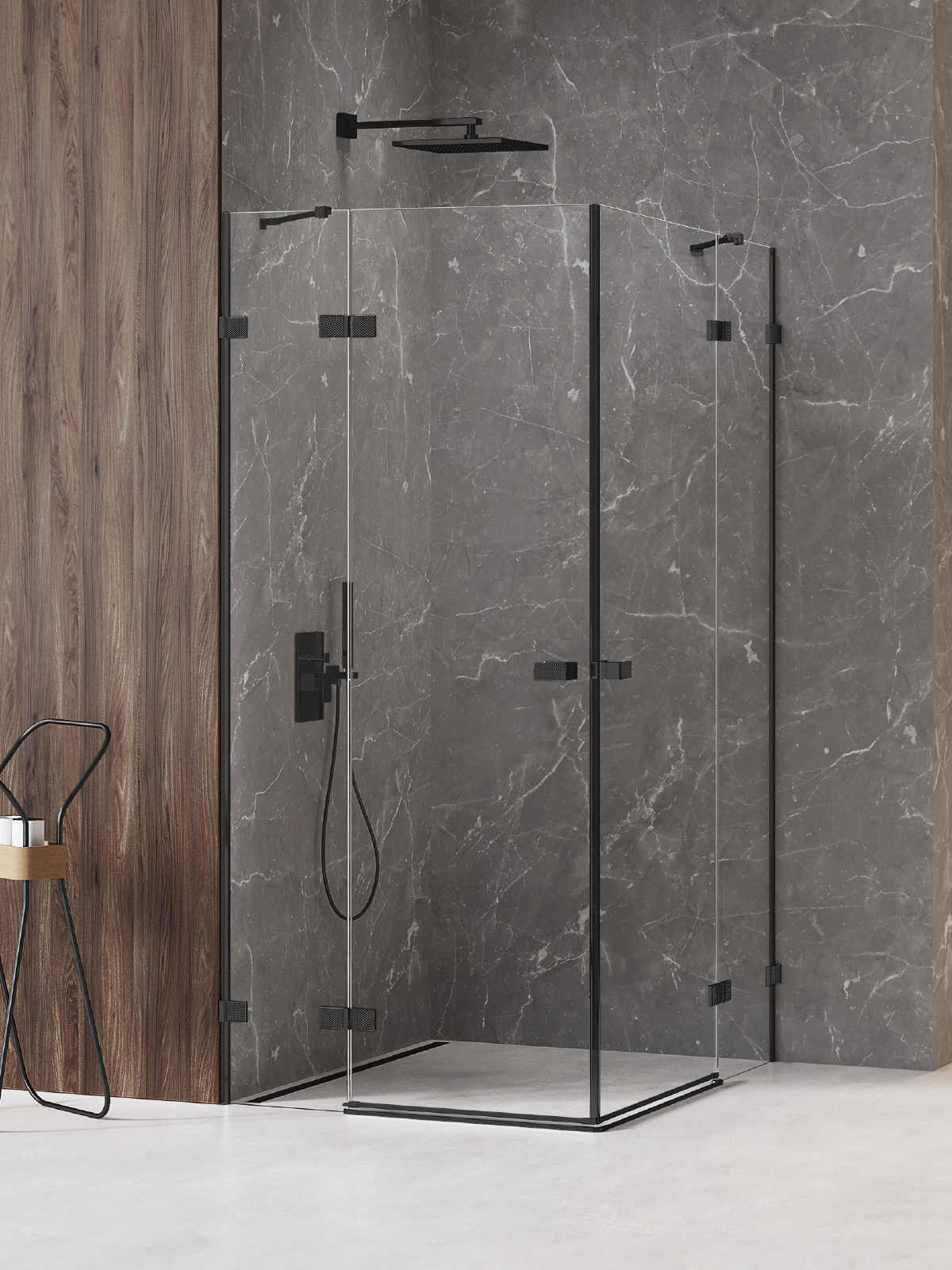 New Trendy Avexa Black XR cabina de ducha 100x100 cm cuadrada negro mate/vidrio transparente EXK-6921