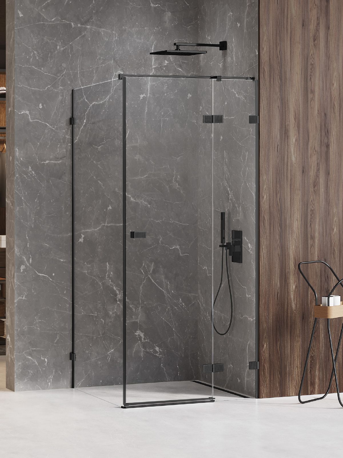 New Trendy Avexa Black XR cabina de ducha 100x80 cm rectangular negro mate/vidrio transparente EXK-6892