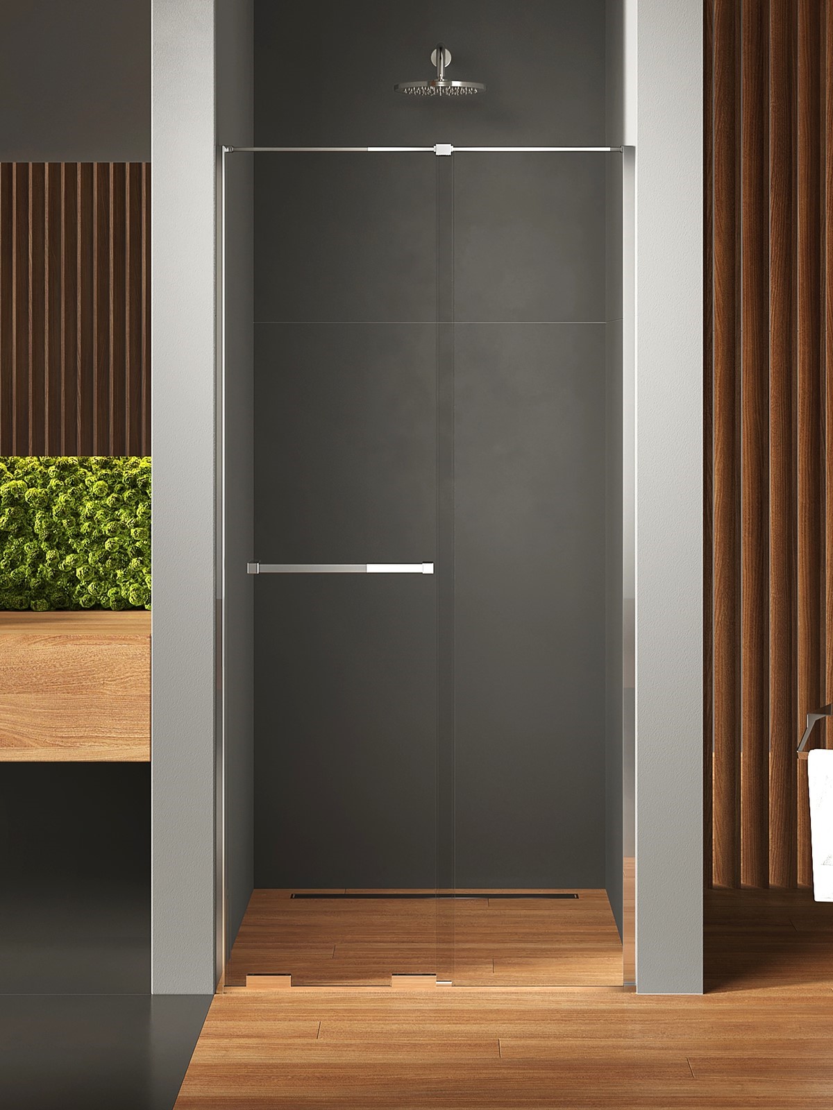 New Trendy Smart puerta de ducha 160 cm corredera cromo brillante/vidrio transparente EXK-6583
