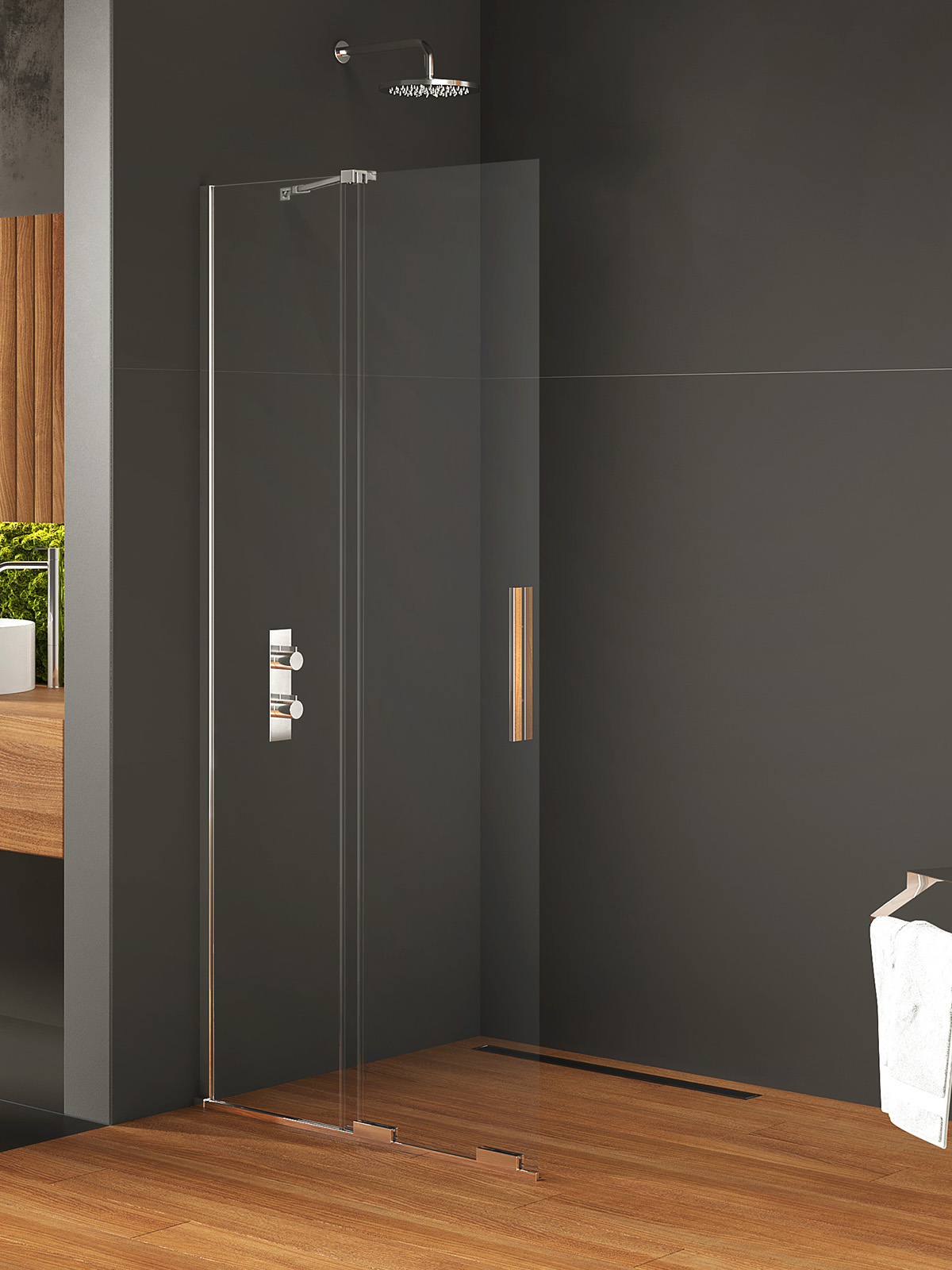 New Trendy Smart mampara de ducha walk-in 110 cm cromo brillante/vidrio transparente EXK-4088-WU