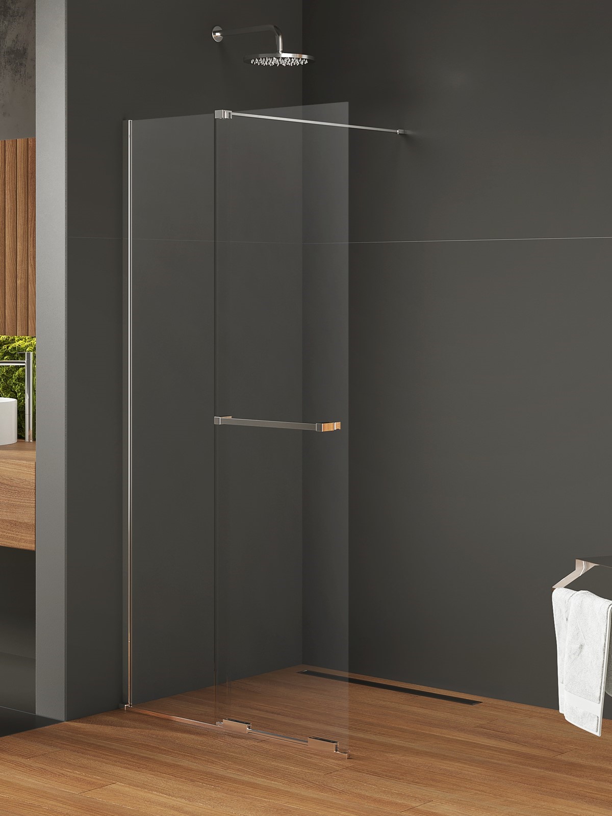 New Trendy Smart mampara de ducha walk-in 100 cm cromo brillante/vidrio transparente EXK-6623