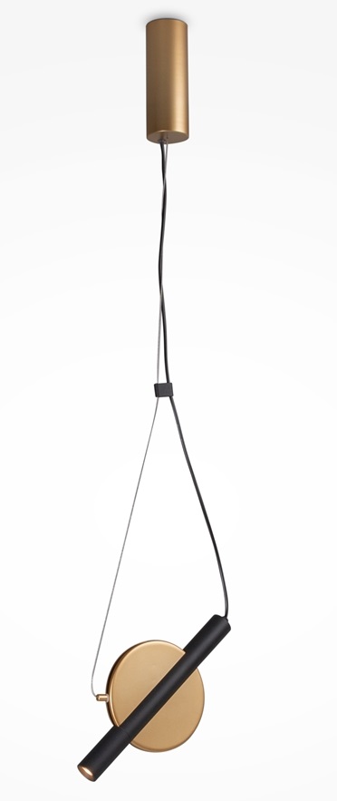 Maytoni Enigma lámpara colgante 1x5 W negro-oro MOD150PL-L5BS3K