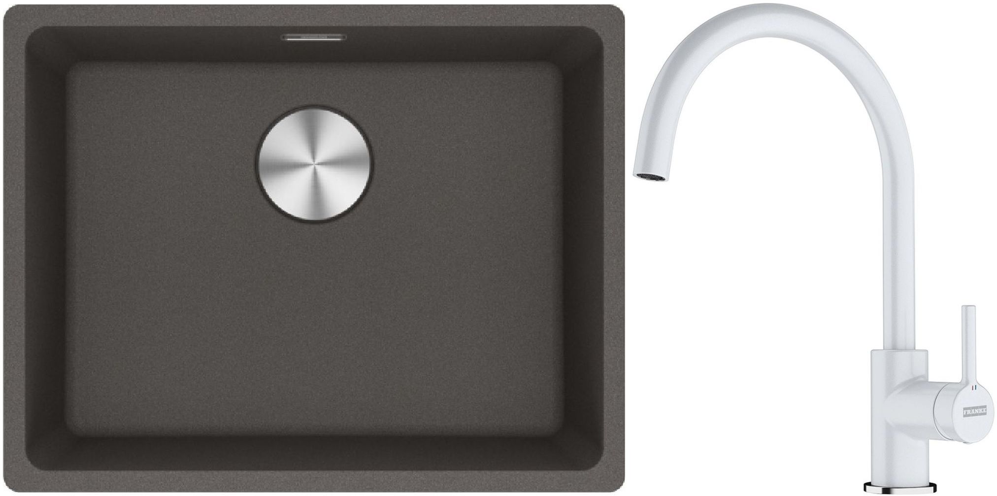 Conjunto fregadero de granito Franke Maris 125.0714.195, grifo de cocina Franke Lina 115.0626.024