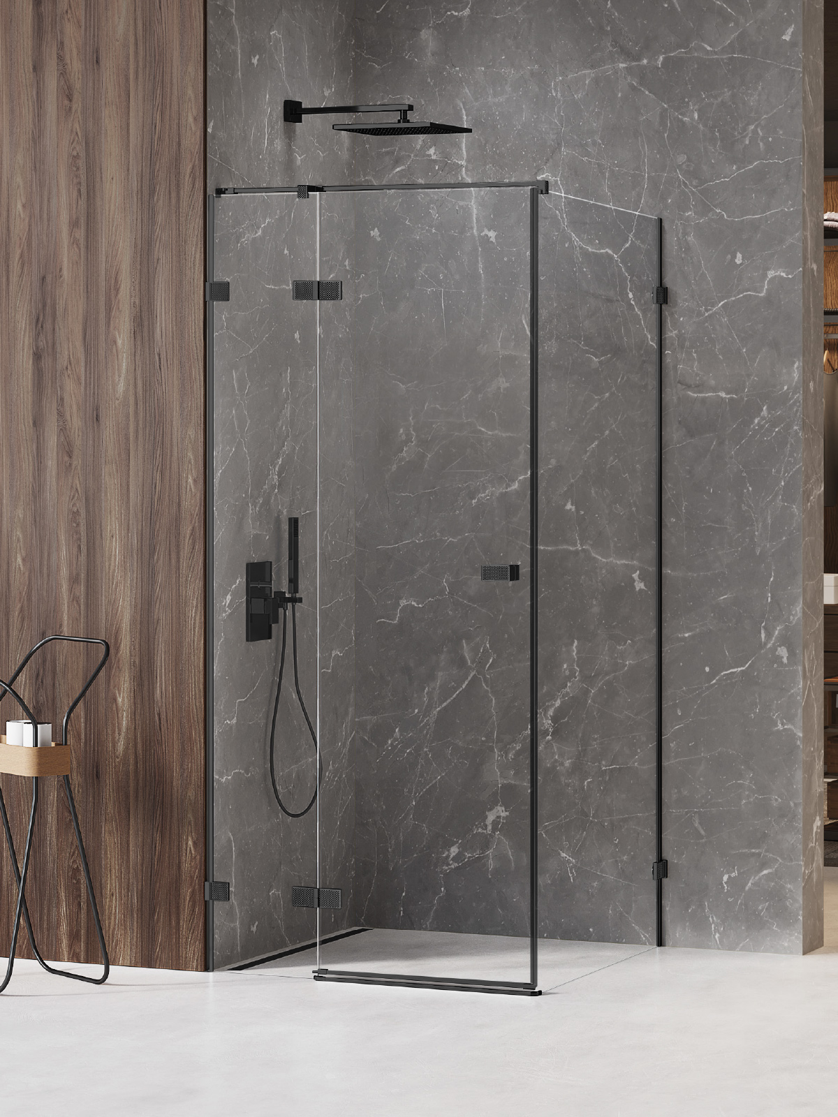 New Trendy Avexa Black XR cabina de ducha 120x100 cm rectangular negro mate/vidrio transparente EXK-6866