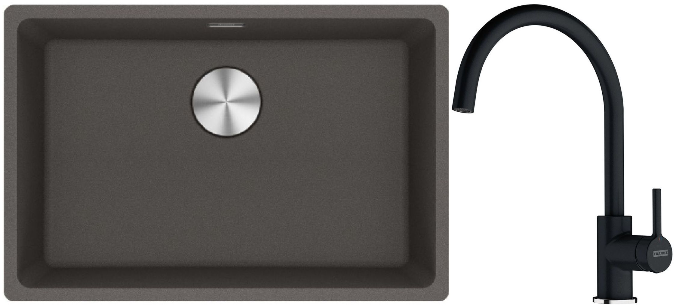 Conjunto fregadero de granito Franke Maris 125.0714.196, grifo de cocina Franke Lina 115.0626.020