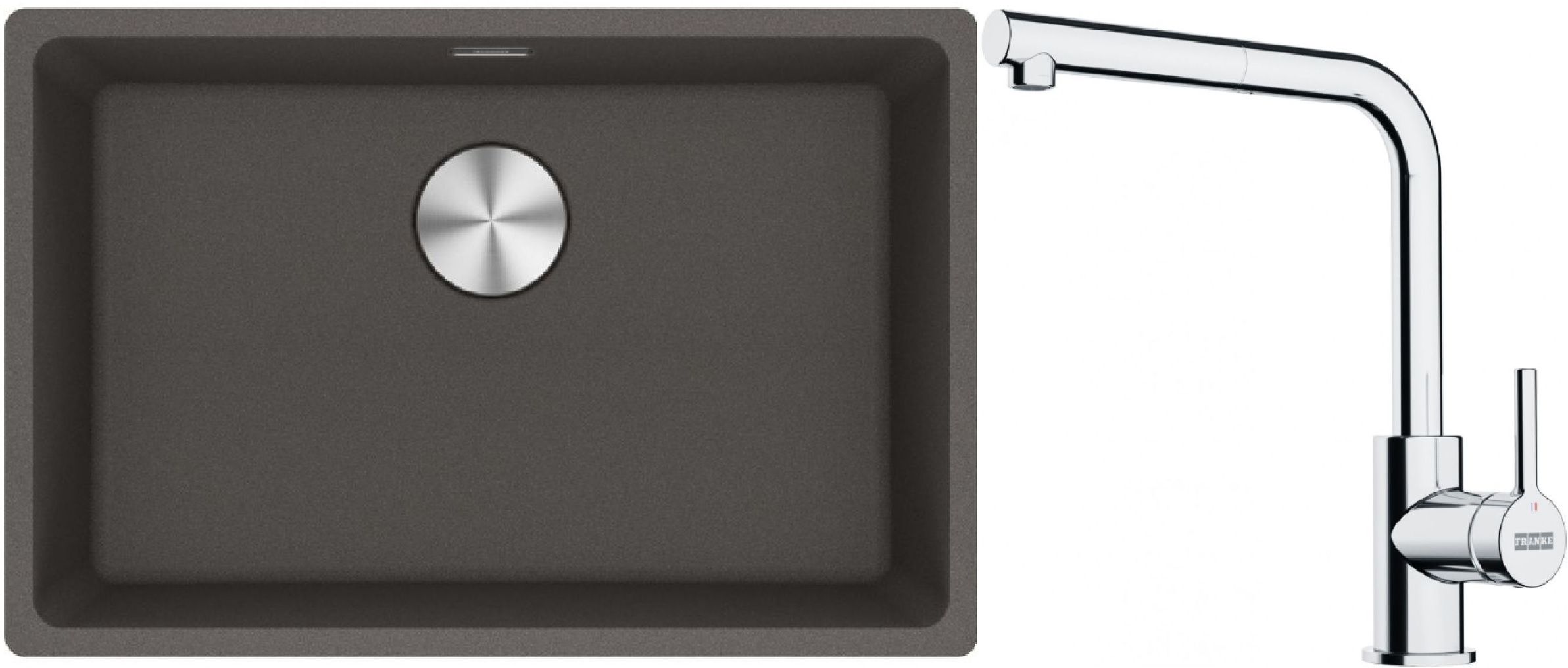 Conjunto fregadero de granito Franke Maris 125.0714.196, grifo de cocina Franke Lina 115.0712.420