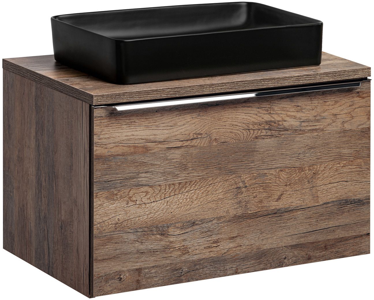 Conjunto armario Comad Sante Fe Oak SANTA FE OAK 82-80-A-2S, lavabo Comad Slim 2 UM-6275SLIM60BLACKDP, SANTA FE OAK89-080-A