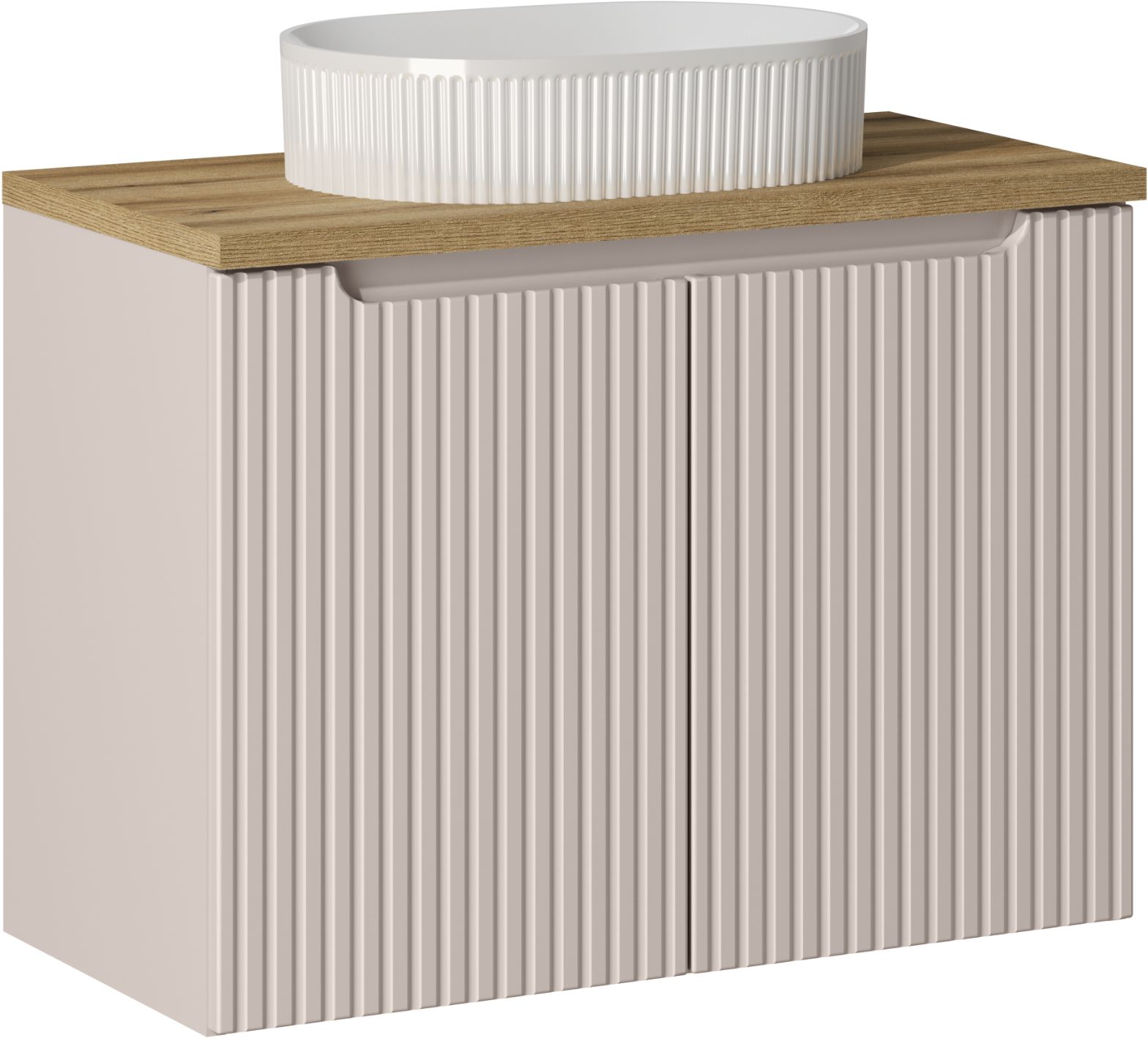 Conjunto armario Comad Nova Cashmere NOVA CASHMERE 82-80-2D, lavabo Comad Beyond BEYOND 5 WHITE ( E-6564 ), NOVA OAK A 89-80