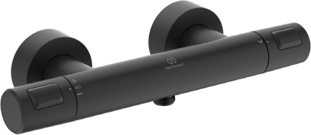 Ideal Standard Ceratherm grifo para ducha a pared con termostato negro A7201XG