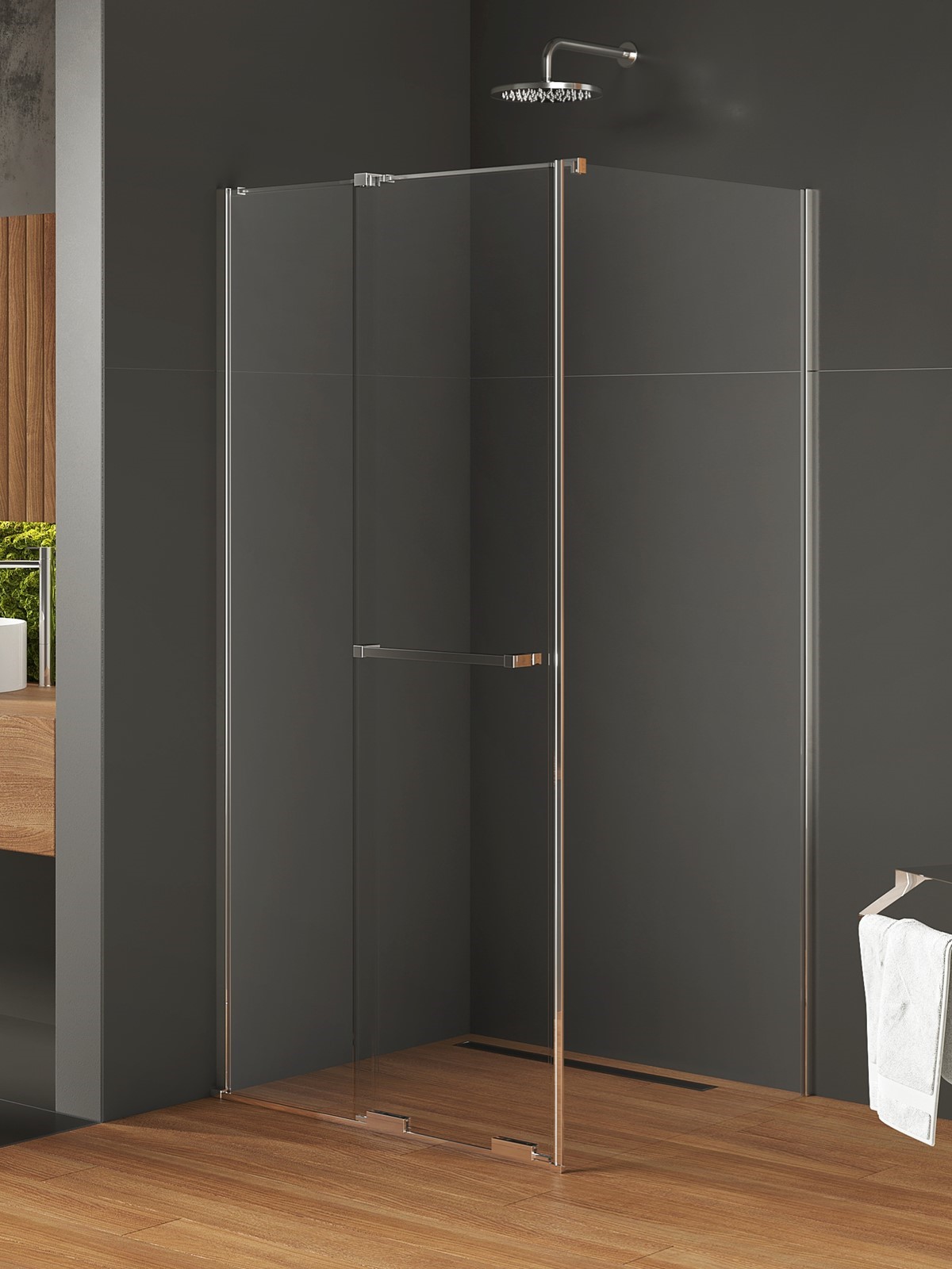 New Trendy Smart kabina prysznicowa 160x110 cm prostokątna chrom połysk/szkło przezroczyste EXK-6619