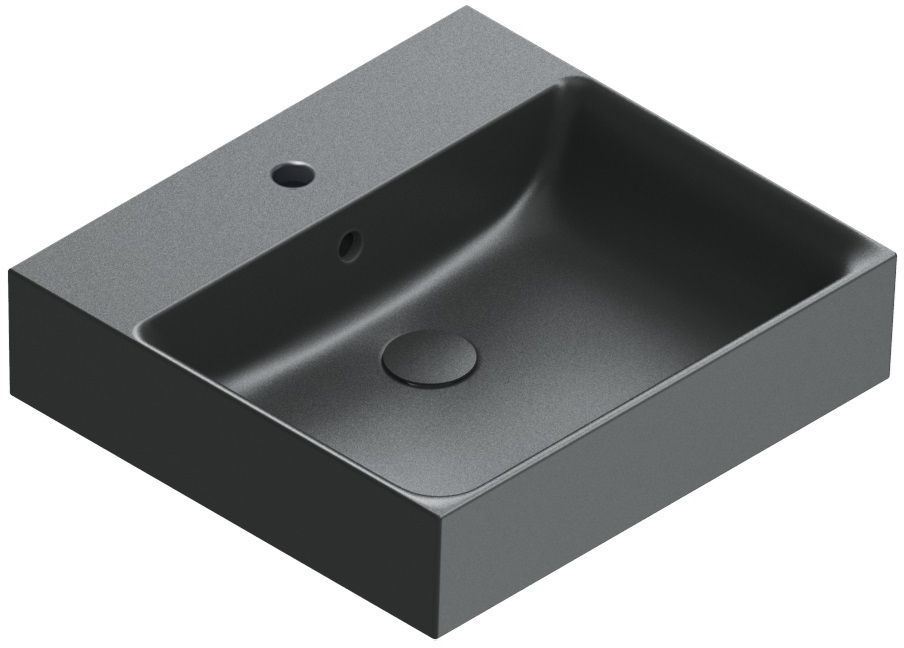Catalano Premium lavabo 50x47 cm rectangular sobre encimera negro 0220500022