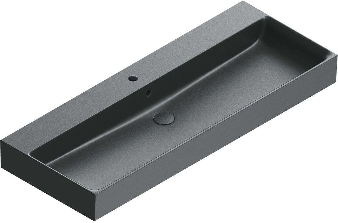 Catalano Premium lavabo 120x47 cm rectangular sobre encimera negro 0221200022