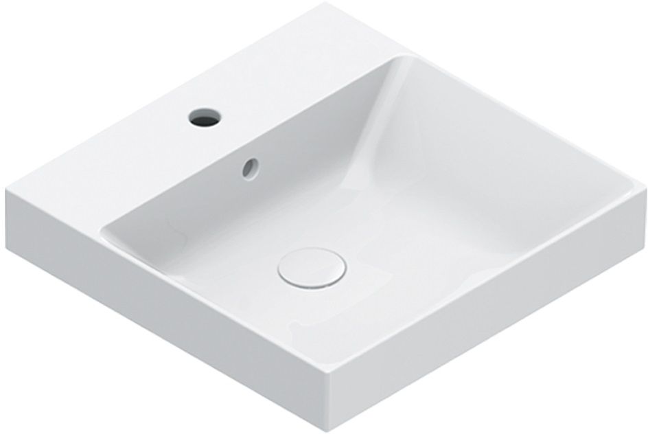 Catalano Zero lavabo 50x50 cm cuadrada sobre encimera blanco 0120501001