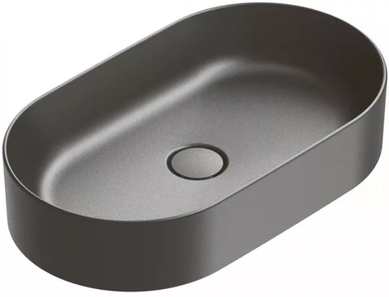 Catalano Zero lavabo 50x35 cm oval sobre encimera negro 0122500022