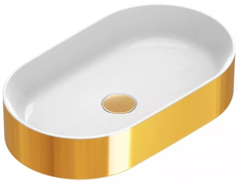 Catalano Gold & Silver lavabo 50x35 cm oval sobre encimera blanco-oro 0122500042