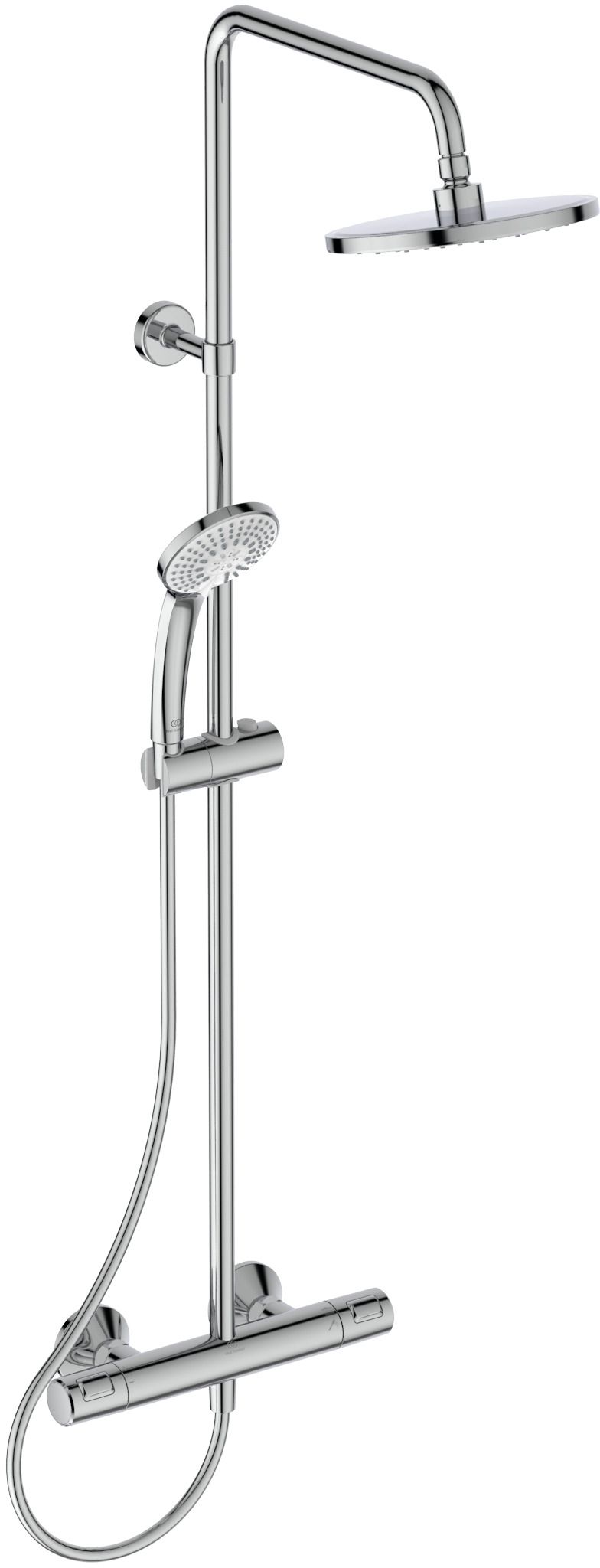 Ideal Standard Ceratherm T25 conjunto de ducha a pared con termostato con rociador con efecto lluvia cromo A7208AA