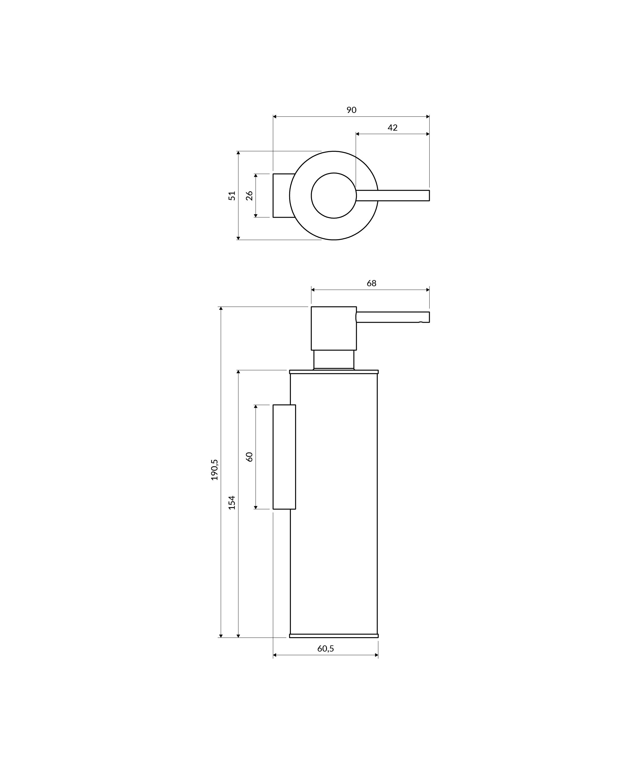 Omnires Modern Project dispensador de jabón 150 ml blanco MP60721WM