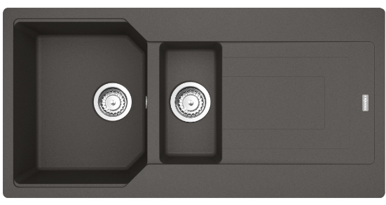 Franke Urban fregadero de granito 100x50 cm gris/grafito/ónix 114.0714.172
