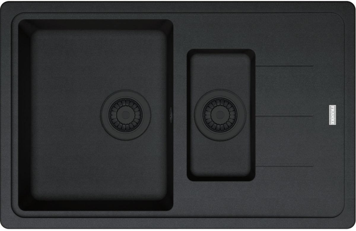 Franke Basis fregadero de granito 78x50 cm negro 114.0693.555